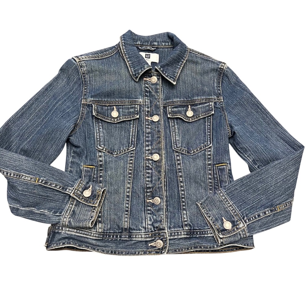 Gap Denim‎ Jacket Kids XL Blue Medium Wash Excellent Trucker Jean Jacket RN54023